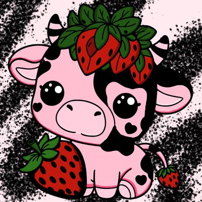 cute strawberry cow
