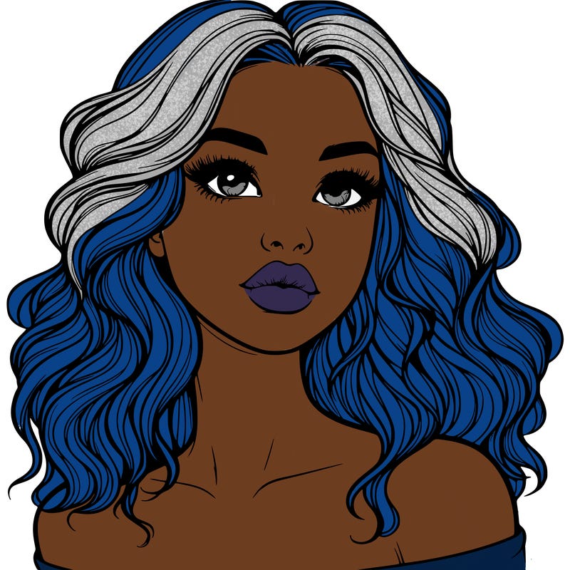 realistic girl with wavy hair and lips