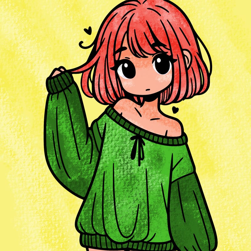 girl in baggy sweater hanging off her shoulder