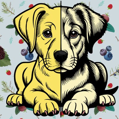 realistic dog split picture