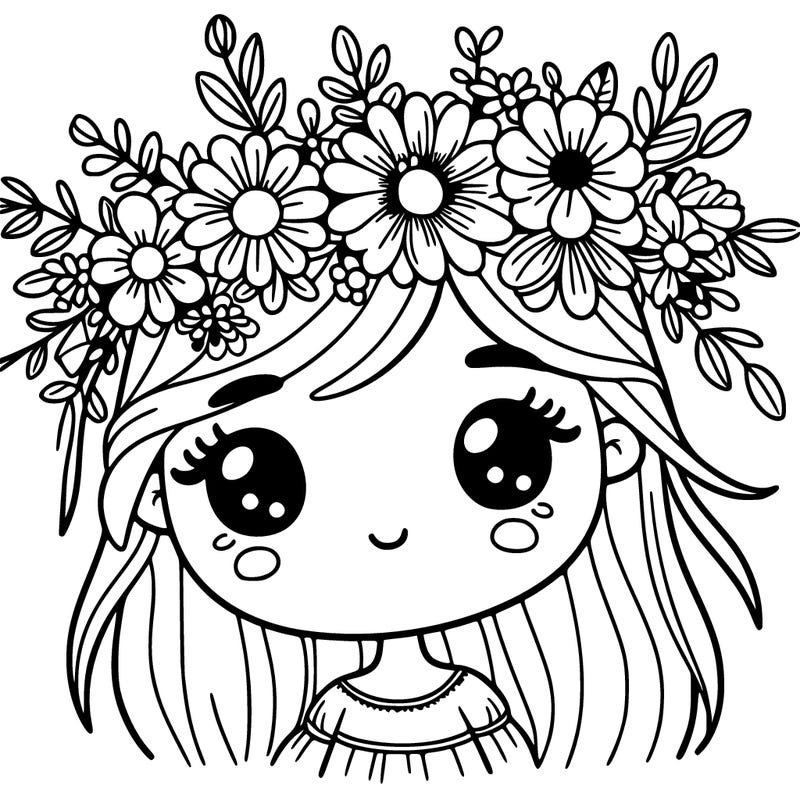 girl with flowers crown