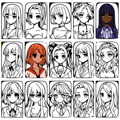girls that look diffrent anime