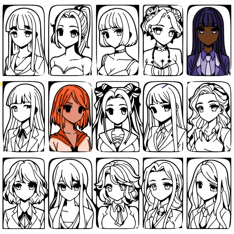 girls that look diffrent anime