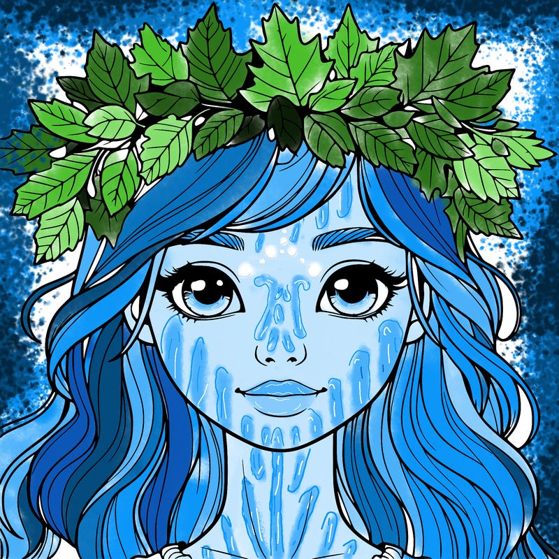 realistic girl with fall leaf crown
