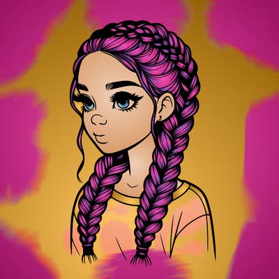 realistic girl with braids