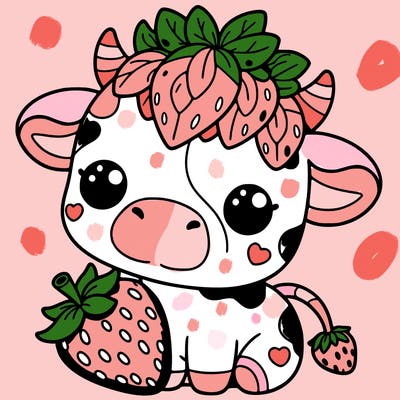 cute strawberry cow