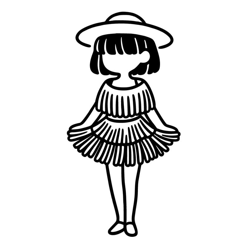 a person wearing a short fringe tassel skirt