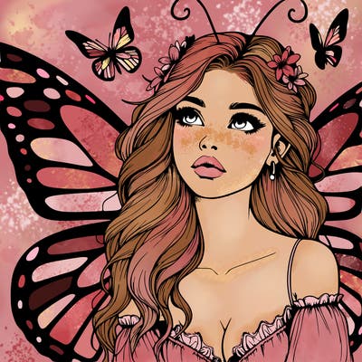 butterfly fairy realistic girl