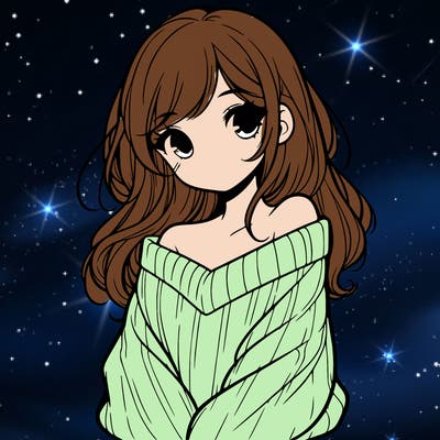 shy pretty girl wearing a sweater that is falling off one shoulder portrait