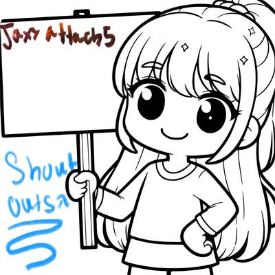 a girl holding a blank sign