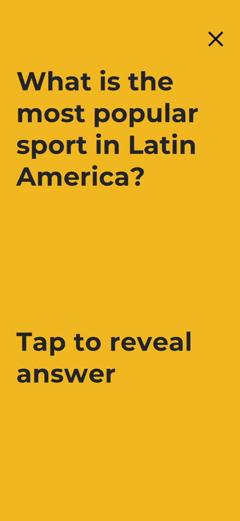 No Sabo - A Latin American cultural trivia question about popular sports in the No Sabo app