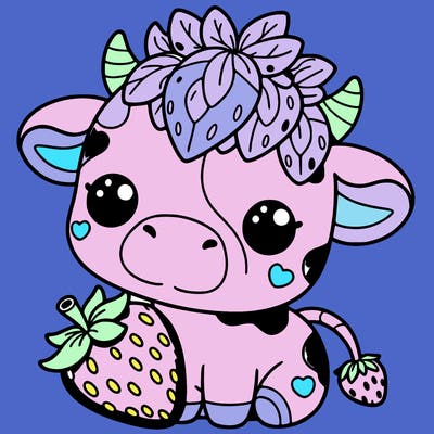 cute strawberry cow