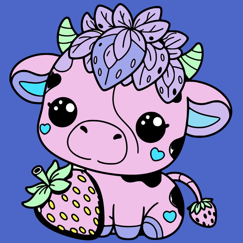 cute strawberry cow