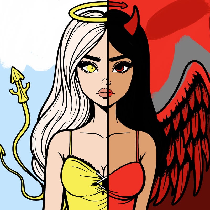 devil vs angel realistic girl