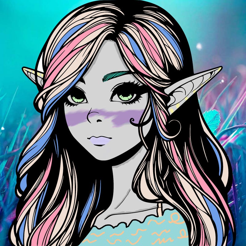 elf girl realistic dark fantasy