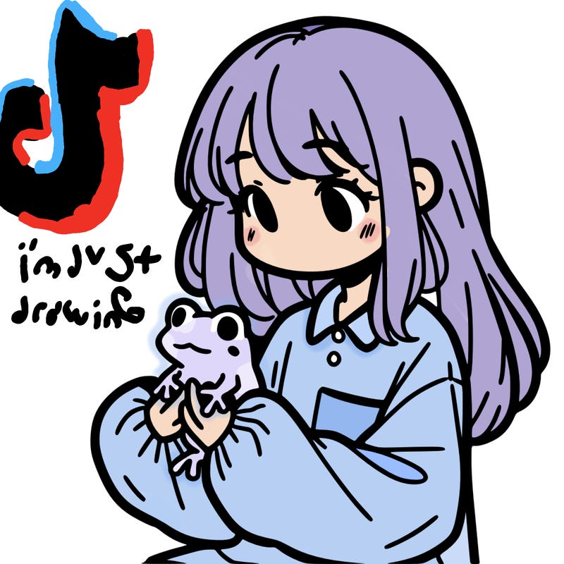 girl with long hair and a oversized shirt. and she is holding a frog