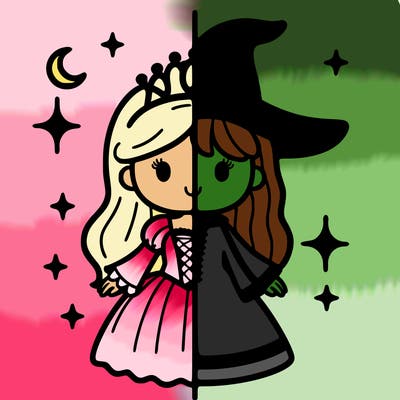 split princess and witch