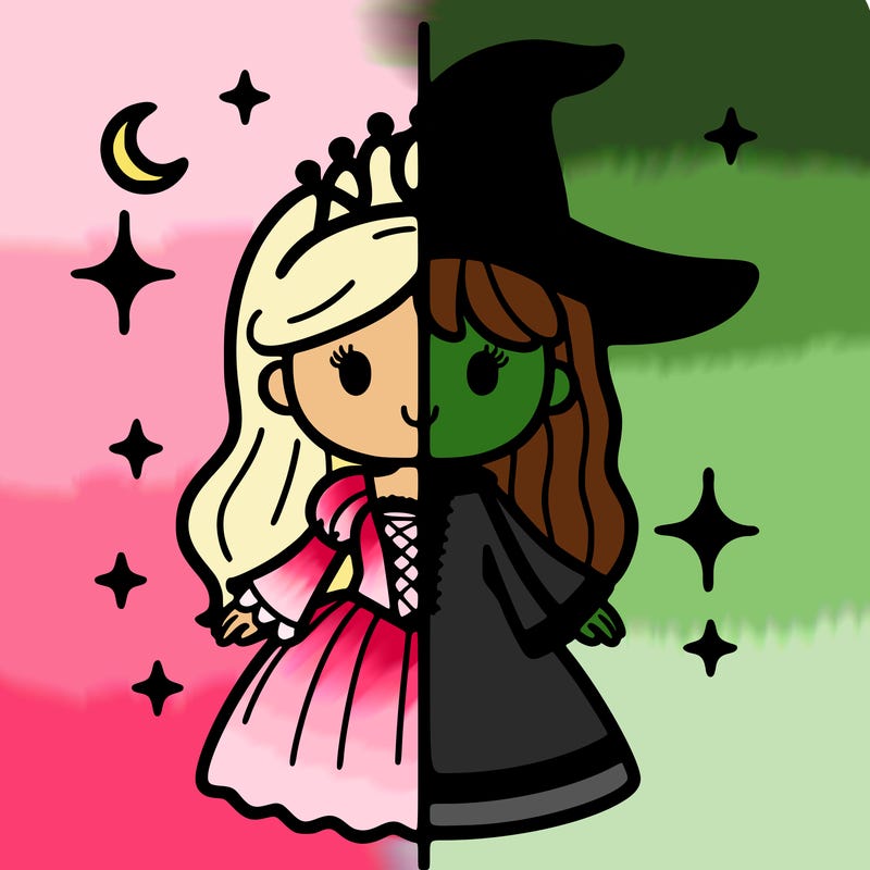 split princess and witch