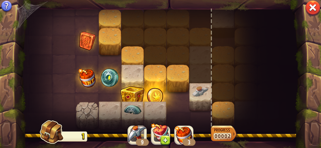 Hemp Paradise: 420 Weed Farm - A mining minigame in Hemp Paradise where players break blocks to uncover weed coins and treasure chests using tools like pickaxes and TNT.