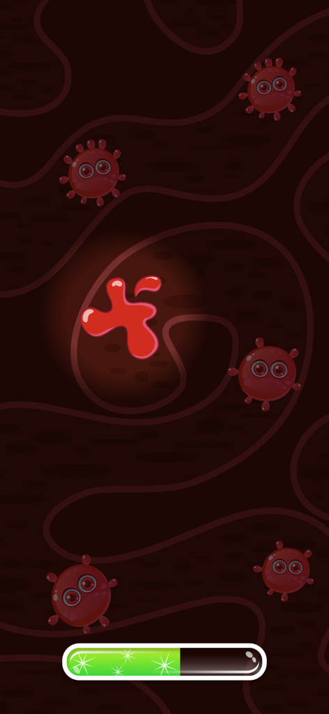 Doctor Pets - Animal Vet Games - Un mini-jeu où les joueurs touchent des virus de dessin animé dans le conduit auditif d'un animal.