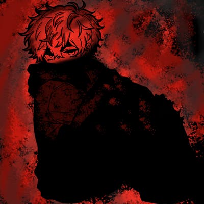 a male hoddie ripped jeans messy hair anime