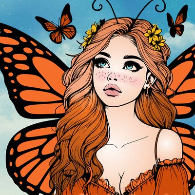 butterfly fairy realistic girl