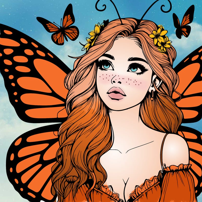 butterfly fairy realistic girl