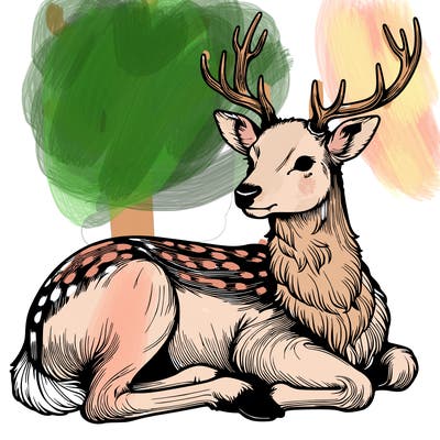 realistic deer with antlers
