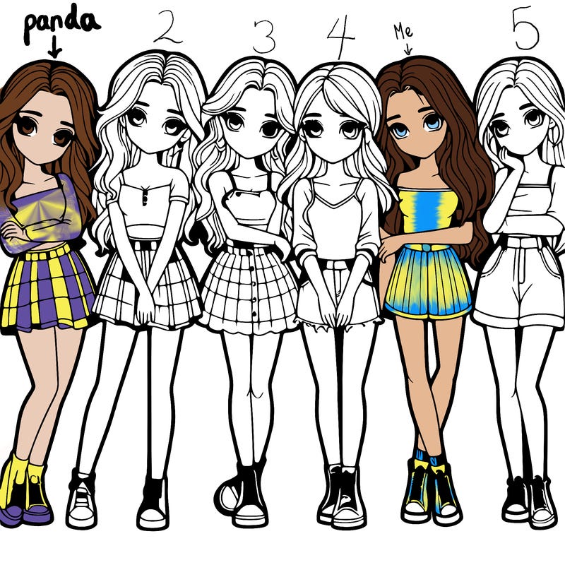 a group of girls realistic