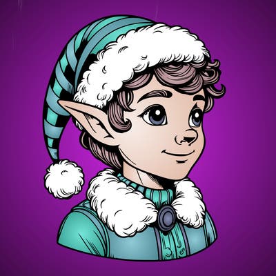 realistic elf with santa hat