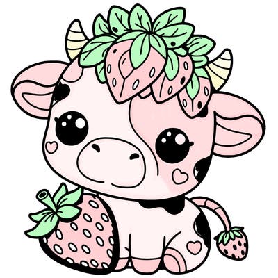 cute strawberry cow