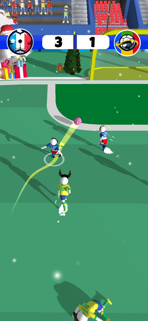 Ball Brawl 3D - Soccer Cup - Gameplay of Ball Brawl 3D showing stylized soccer players in a chaotic match