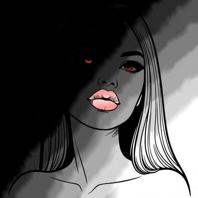 realistic woman with full lips