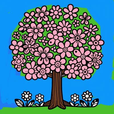 a tree made of flowers