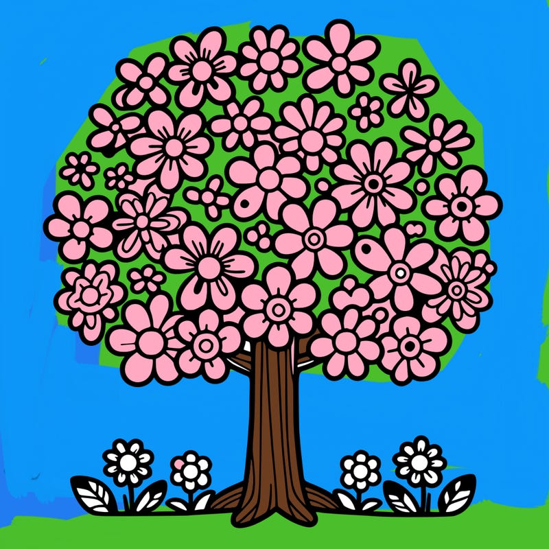 a tree made of flowers