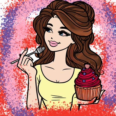 pretty woman with a cupcake