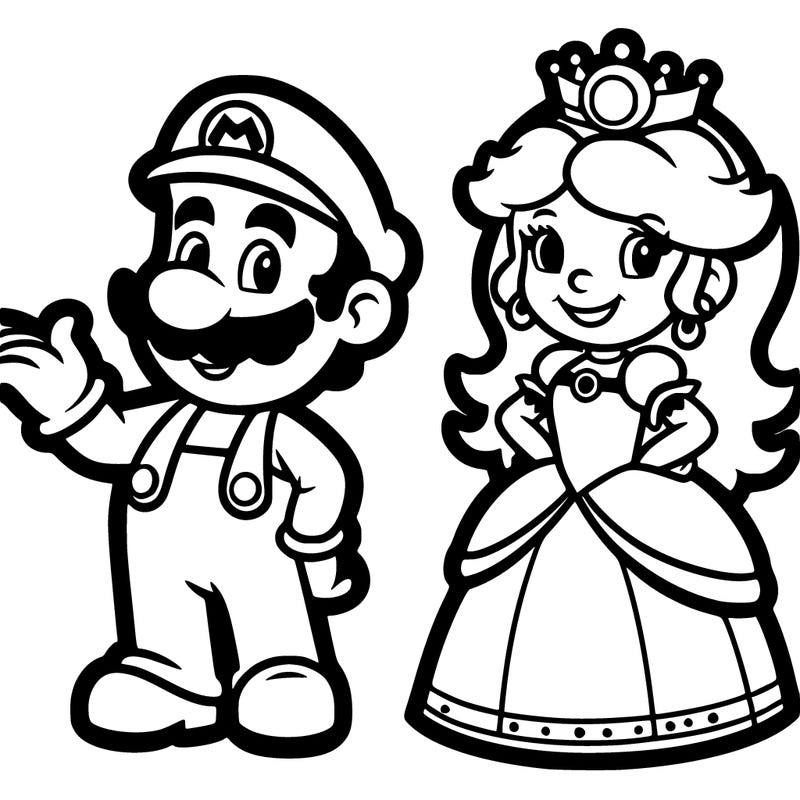 mario bros and princess peach