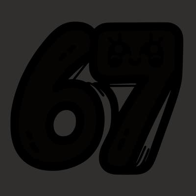 the numbers 67