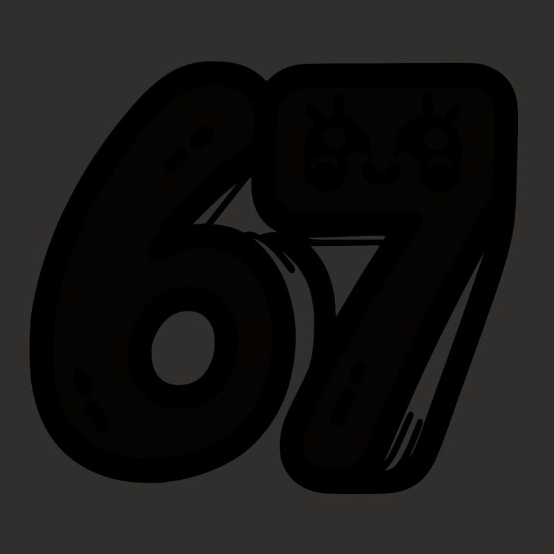 the numbers 67