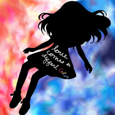 realistic girl floating