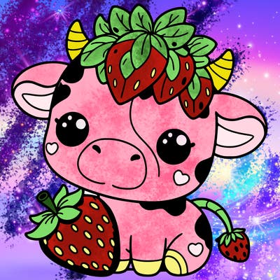 cute strawberry cow