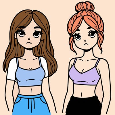 two girls with a crop top