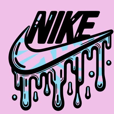 dripping nike logo