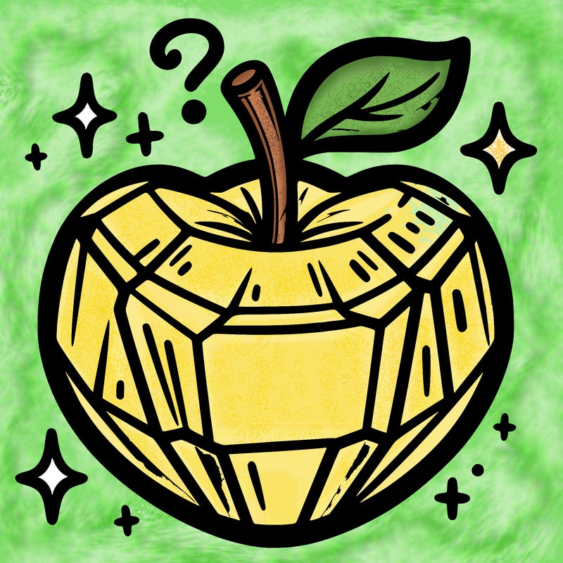 very shiny crystal apple