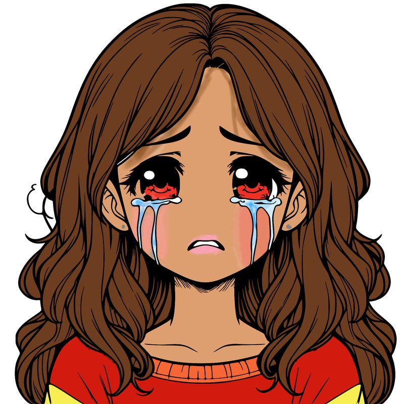 crying realistic girl