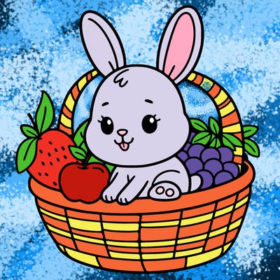 bunny in a fruit basket