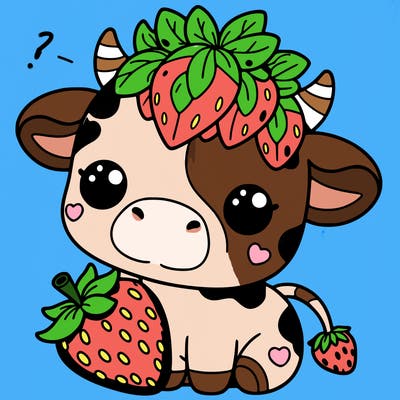 cute strawberry cow