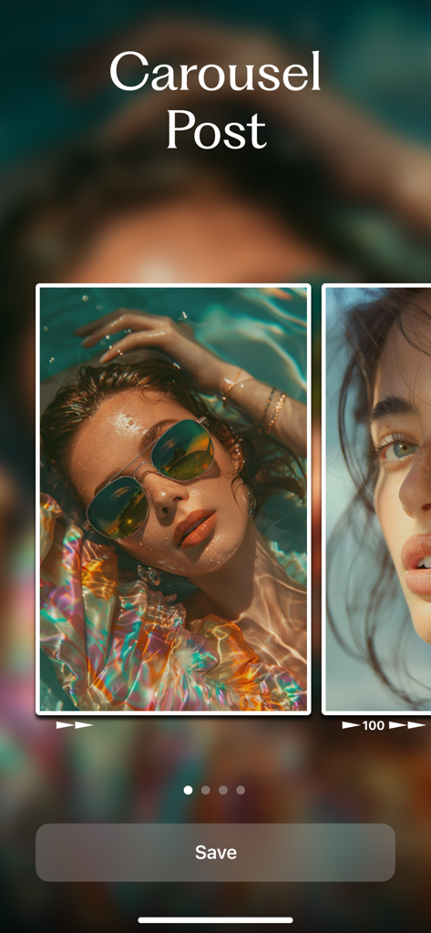 Zebra: Photo & Video Editor - Preview of the seamless carousel post editing tool in the Zebra app