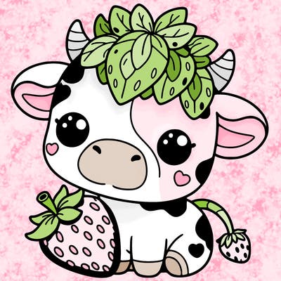 cute strawberry cow
