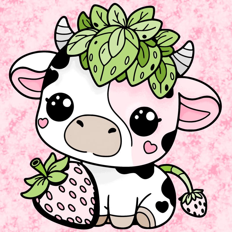 cute strawberry cow